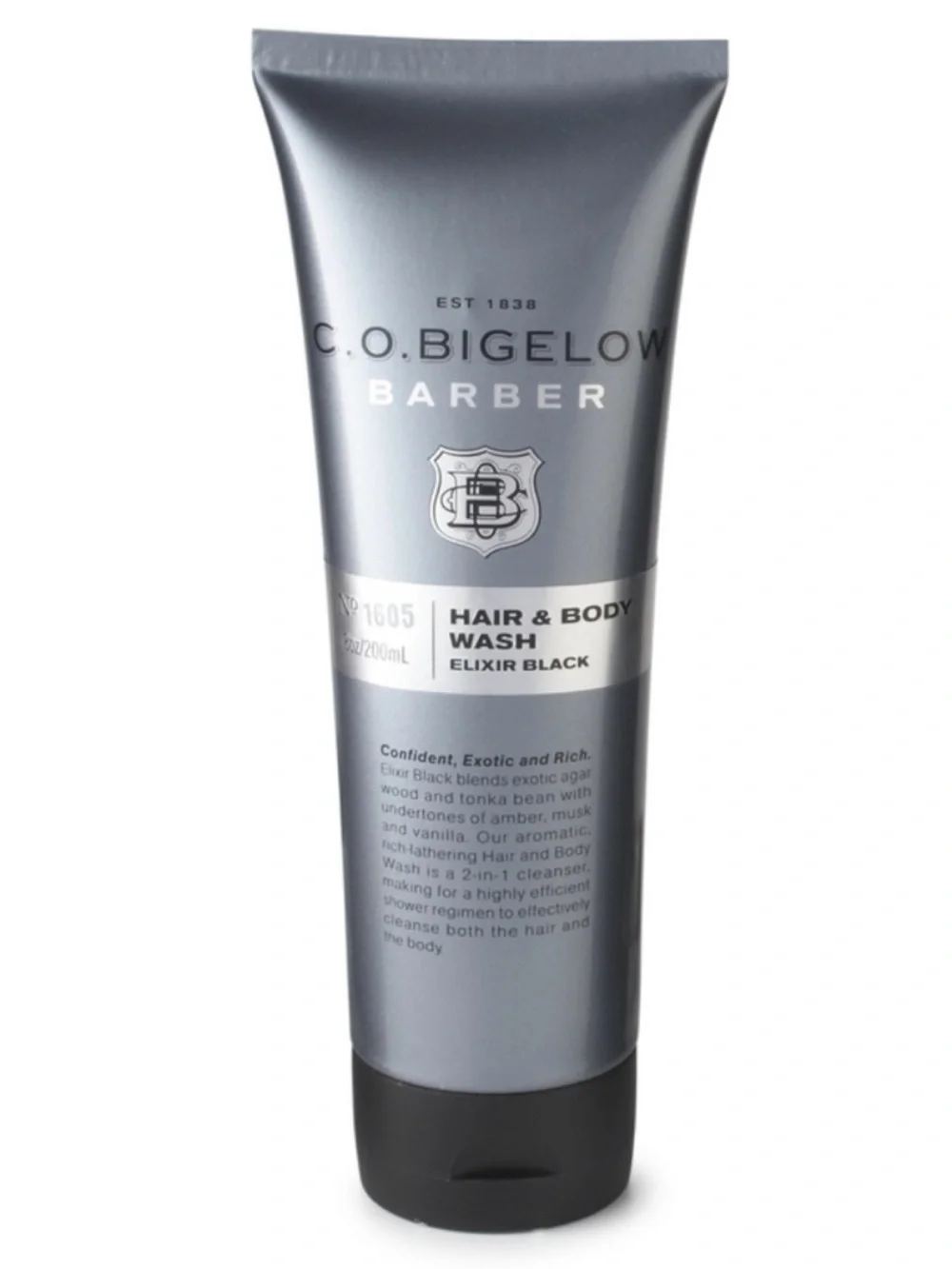 C.O. Bigelow Barber No. 1605 Hair & Body Wash Elixir Black 8 fl. oz. New No Seal